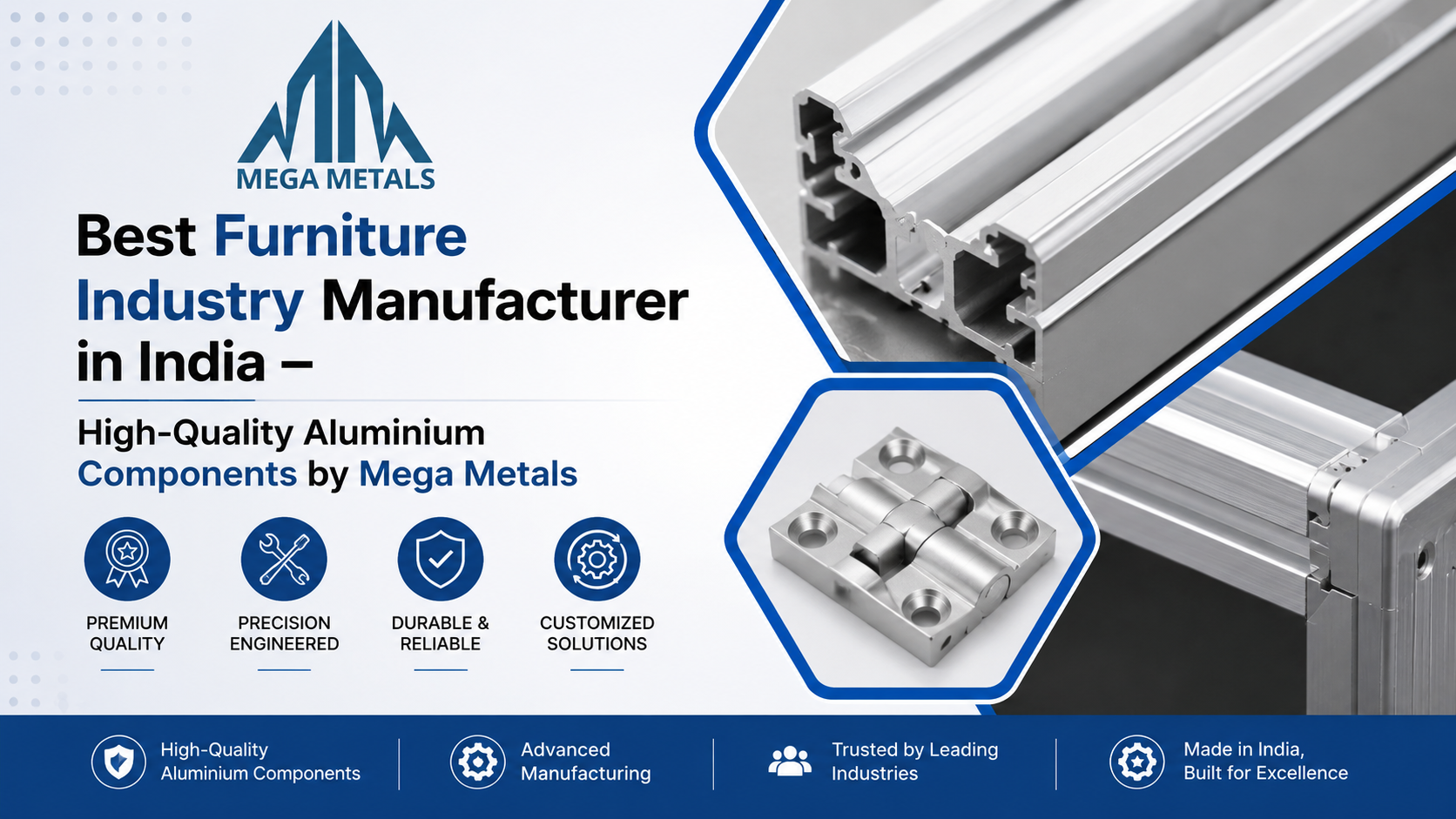 Best Furniture Industry Manufacturer in India – High-Quality Aluminium Components by Mega Metals